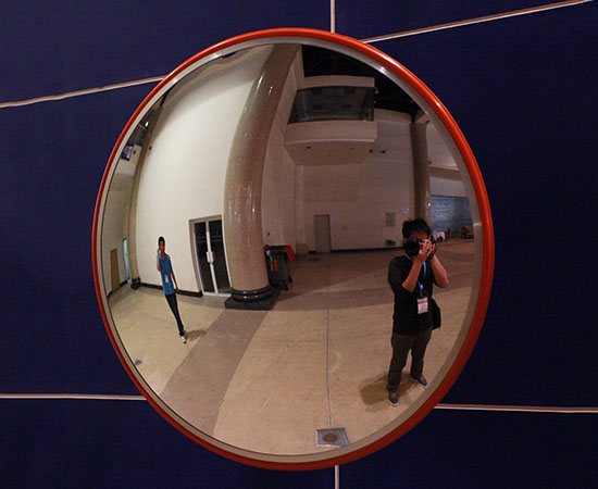 Indoor Convex Mirror with Orange Mirror Back